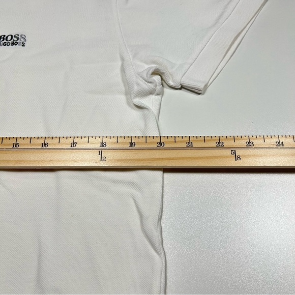 Hugo Boss Paddy Pro Golf Polo Piqué White Green Trim Small - Picture 5 of 6